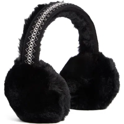 Bcbg Geo Faux Fur Earmuff In Black