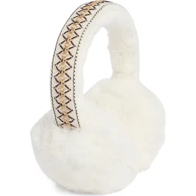 Bcbg Geo Faux Fur Earmuff In White