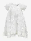 Bcbg Girls Floaty Organza Floral Dress In White