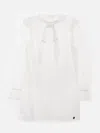 Bcbg Girls Flocked Spot Sleeve Dress In White