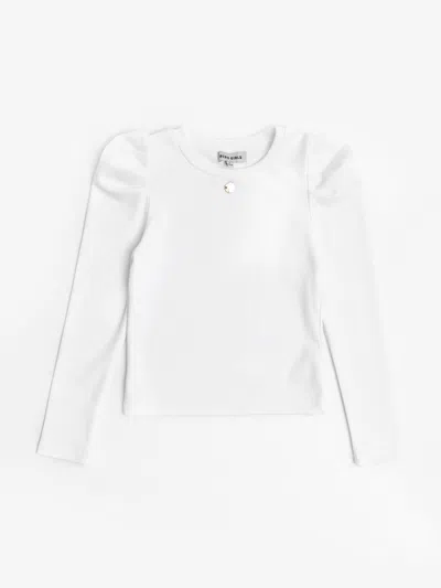 Bcbg Babies'  Girls Puff Long Sleeve Top In Ivory