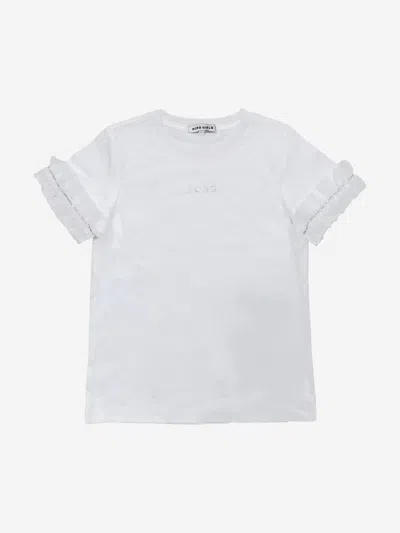 Bcbg Babies' Girls Ruffle Sleeve T-shirt In White
