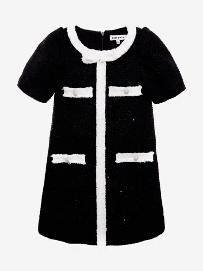 Bcbg Babies' Girls Tweed Dress In Black