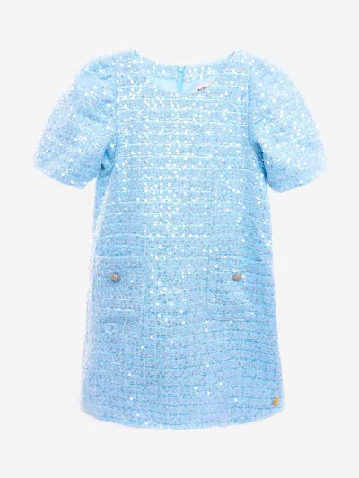 Bcbg Babies' Girls Tweed Dress In Blue