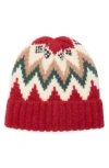 Bcbg Harbor Fair Isle Beanie In Red