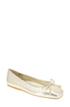 Bcbg Hartly Cap Toe Ballet Flat In Silver