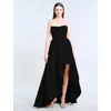 Bcbg High Slit Ball Gown In Black