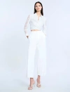 Bcbg High Waist Cropped Pant In White