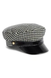 Bcbg Houndstooth Skipper Cap In Black