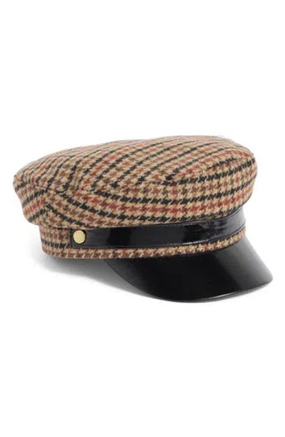 Bcbg Houndstooth Skipper Cap In Brown