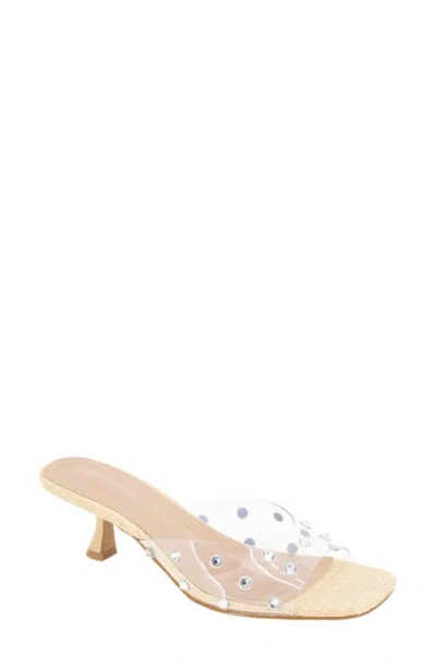 Bcbg Inika 2 Slide Sandal In Clear/rhinestone