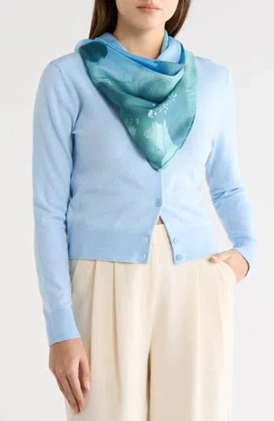 Bcbg Ink Bloom Square Scarf In Blue