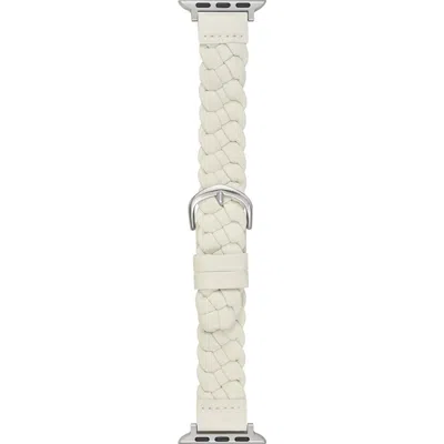 Bcbg Interlock Braided Faux Leather Watchband In White