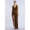 Bcbg Jersey Gown In Brown