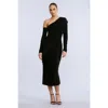 Bcbg Jersey Midi Dress In Black
