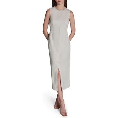 Bcbg Jewel Neck Sheath Midi Dress In Gray