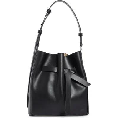 Bcbg Knotted Faux Leather Bucket Bag In Black