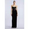 Bcbg Lace & Jersey Gown In Black