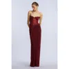 Bcbg Lace & Jersey Gown In Burgundy