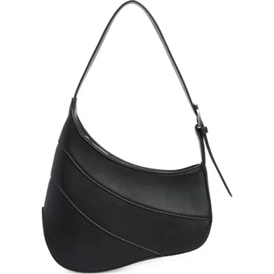 Bcbg Layered Asymmetric Shoulder Bag In Black