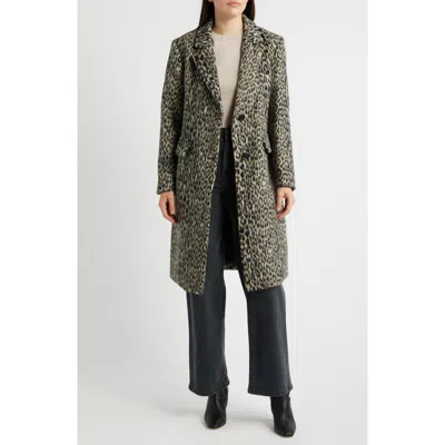 Bcbg Leopard Print Faux Fur Coat In Brown