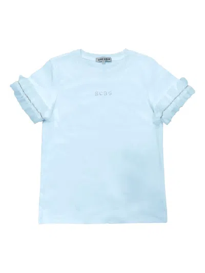 Bcbg Kids' Logo-print T-shirt In Blue