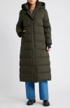 Bcbg Long Puffer Coat In Army