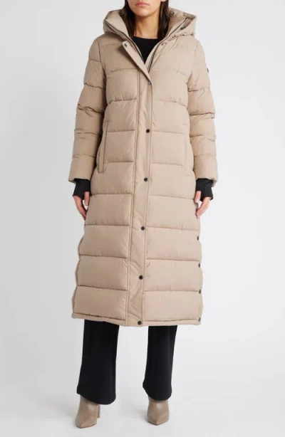 Bcbg Long Puffer Coat In Latte