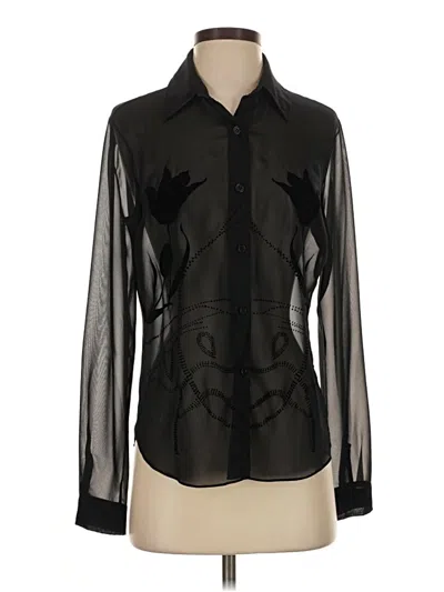 Pre-owned Bcbg Long Sleeve Blouse In Black