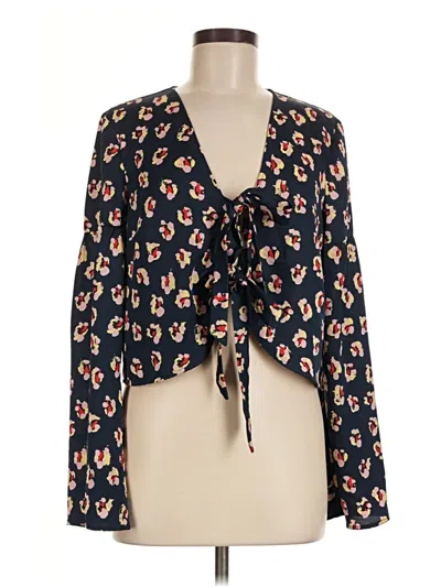 Pre-owned Bcbg Long Sleeve Blouse In Black