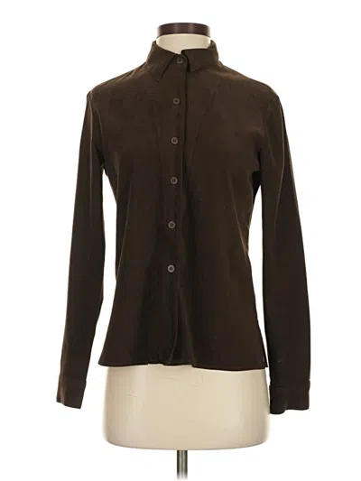 Pre-owned Bcbg Long Sleeve Blouse In Brown