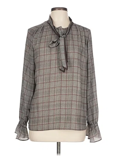 Pre-owned Bcbg Long Sleeve Blouse In Gray