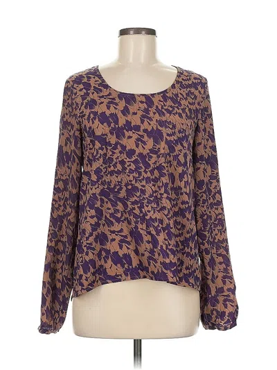 Pre-owned Bcbg Long Sleeve Blouse In Purple