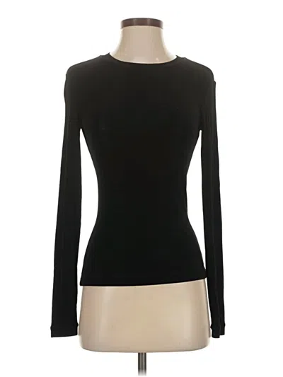 Pre-owned Bcbg Long Sleeve T-shirt In Black