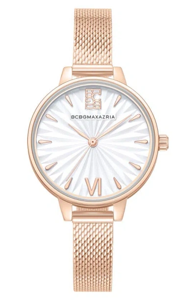 Bcbg Max Azria Classic Quartz Mesh Bracelet Watch, 32mm In Rose Gold