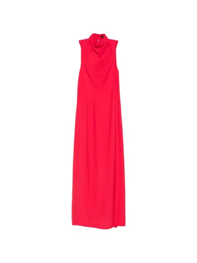 Bcbg Max Azria Cut-out High-neck Maxi Dress In Red