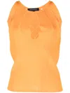 Bcbg Max Azria Lace-up Sleeveless Top In Orange