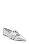 Bcbg Max Azria Prely Pointed Toe Flat In Silver