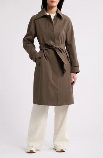 Bcbg Max Azria Water Resistant Belted Trench Coat In Green