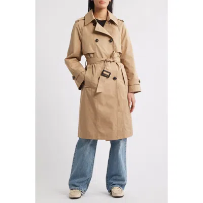 Bcbg Max Azria Water Resistant Double Breasted Belted Trench Coat