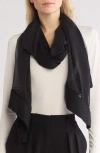 Bcbg Mesh Border Evening Wrap In Black