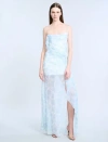 Bcbg Mesh Sequin Gown In Blue