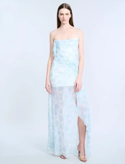 Bcbg Mesh Sequin Gown In Blue