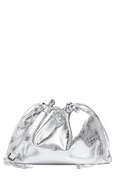 Bcbg Metallic Drawstring Clutch In Silver