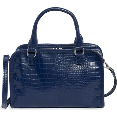 Bcbg Mini Zip Top Handle Bag In Deep Navy