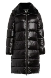 Bcbg Missy Nylon Puffer Coat In Black