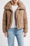 Bcbg Missy Water Resistant Diamond Quilted Jacket In Neutral