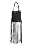 Bcbg Netted Fringe Tote Bag In Black