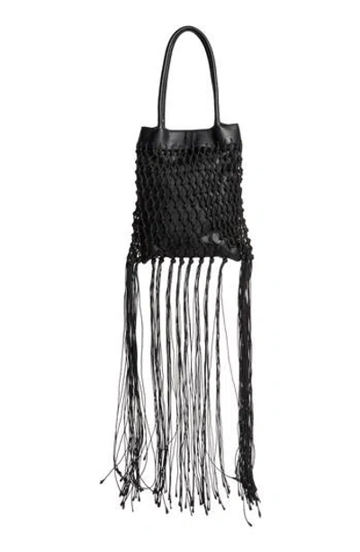 Bcbg Netted Fringe Tote Bag In Black