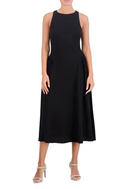 Bcbg New York Fit & Flare Midi Dress In Black Onyx